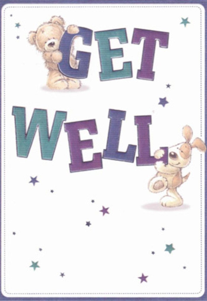This charming get well card beautifully mirrors the spirit of Loughton's welcoming neighbourhoods, with whimsical illustrations that dance across the page like laughter spilling from the cafés near Epping Forest. A gentle bear and an affable puppy, rendered with soft brushstrokes and an artist's fine touch, beam heartfelt encouragement as they cradle and balance bold lettering painted in deep purples and calm aquas. Swirling stars scatter about, sending wishes aloft much like the gentle breeze that winds through Loughton's tranquil parks. There's a wonderful tactility to the card-the bear's plush fur and the puppy's velvety ears evoke a sense of touch, complemented by the card's soothing, light-filled backdrop. The typography is proud and uplifting, forming a foundation as sturdy and reassuring as the roots of an old oak on the High Road. I can imagine pairing this card with a fragrant, pastel-hued bouquet-a heartfelt gesture that radiates positivity, especially fitting for someone convalescing in our close-knit town. In every brushstroke and colour blend, the card echoes the comfort and optimism that our local Loughton florists strive to deliver every day.