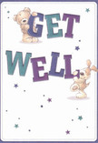 Bursting with cheerful optimism, this get well card instantly fills the space with warmth akin to a spring morning stroll through Loughton's shaded lanes. Two irresistibly cute characters-a smiling teddy bear and a bouncy puppy-emerge playfully from the artwork, each cleverly entwined with oversized, vibrant letters spelling 'Get Well'. Their fluffy fur and floppy ears seem almost tangible, promising a comforting hug. The text's rich indigo and teal stand confidently against a luminous cream background, lending the card a tranquil yet spirited feel. Scattered star accents in shades of blue and purple glimmer across the scene, conjuring the gentle hope that we often send with every fresh bouquet from Flower Delivery Loughton. The entire composition radiates a sense of genuine kindness and encouragement, wrapping the recipient in care just as Loughton's community comes together to support neighbours in need. Whether accompanying a hand-tied bunch of fragrant blooms or sent as a standalone message, this card is a heartfelt remedy, carrying soothing wishes to lift anyone's spirits.